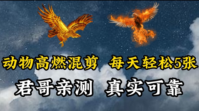 动物超燃混剪，每天轻松5张，剪辑简单大家爱看_111创业网-互联网轻创第一站