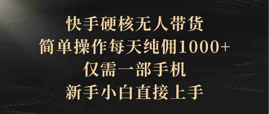 （9861期）快手硬核无人带货，简单操作每天纯佣1000+,仅需一部手机，新手小白直接上手_111创业网-互联网轻创第一站