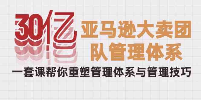 （10178期）30亿-亚马逊大卖团队管理体系，一套课帮你重塑管理体系与管理技巧_111创业网-互联网轻创第一站