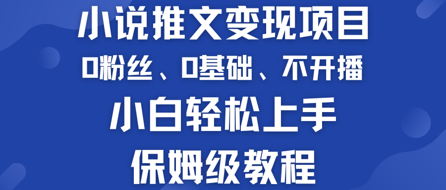 小说推文变现项目 0基础 不开播 小白轻松上手 保姆级教程_111创业网-互联网轻创第一站