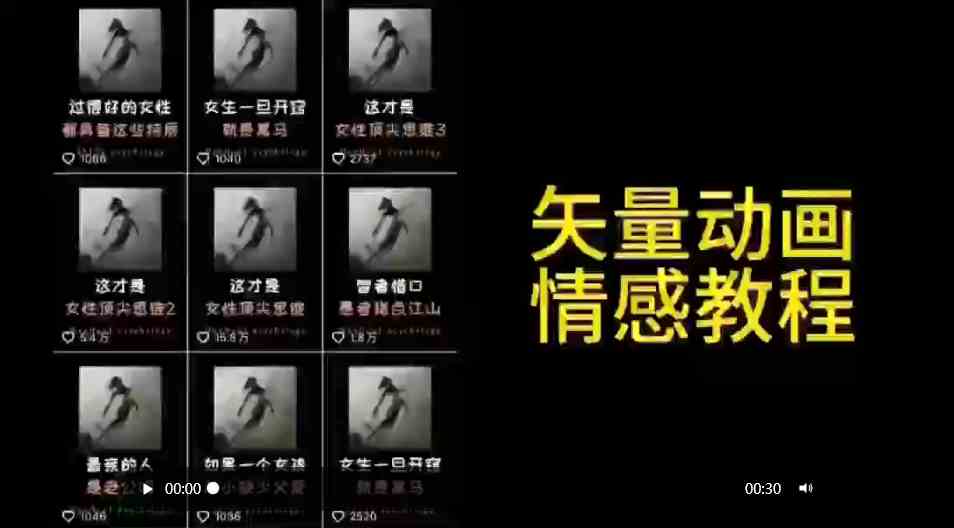 （9334期）矢量动画情感教程：高点赞涨粉，适合情感、思维、创业教育等赛道_111创业网-互联网轻创第一站