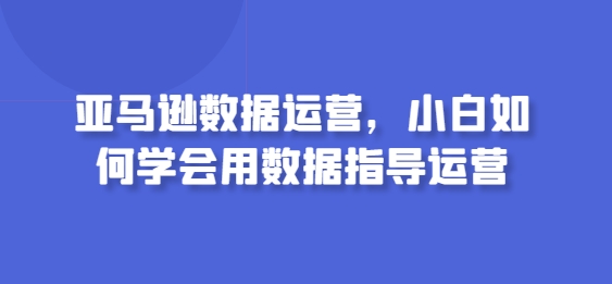 亚马逊数据运营，小白如何学会用数据指导运营_111创业网-互联网轻创第一站