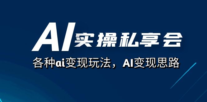 AI实操私享会，各种ai变现玩法，AI变现思路（67节课）_111创业网-互联网轻创第一站
