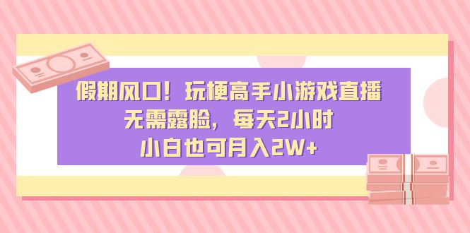 假期风口！玩梗高手小游戏直播，无需露脸，每天2小时，小白也可月入2W+_111创业网-互联网轻创第一站