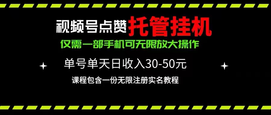 （10644期）视频号点赞托管挂机，单号单天利润30~50，一部手机无限放大（附带无限…_111创业网-互联网轻创第一站