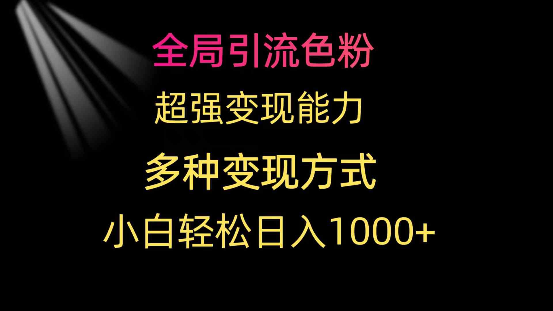 （9680期）全局引流色粉 超强变现能力 多种变现方式 小白轻松日入1000+_111创业网-互联网轻创第一站