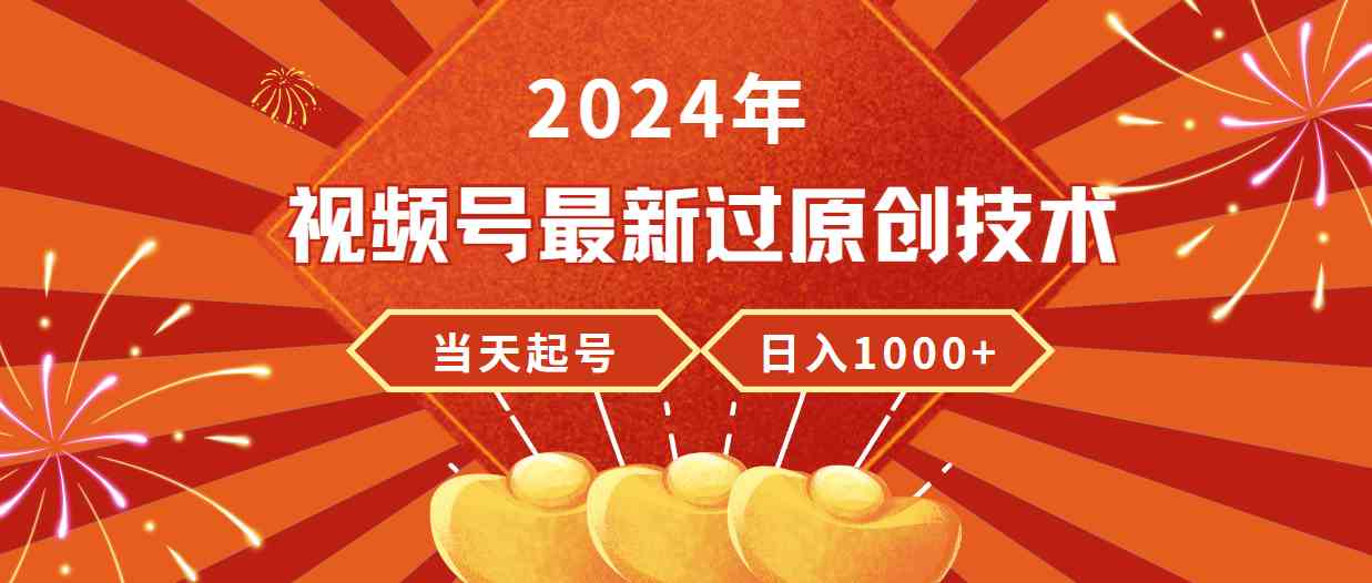 （9565期）2024年视频号最新过原创技术，当天起号，收入稳定，日入1000+_111创业网-互联网轻创第一站