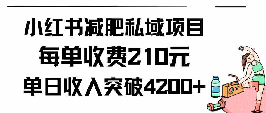 （9466期）小红书减肥私域项目每单收费210元单日成交20单，最高日入4200+_111创业网-互联网轻创第一站