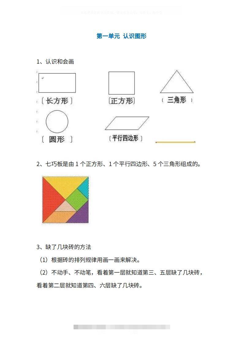 人教版1年级数学下册知识点1-4单元_111创业网-互联网轻创第一站