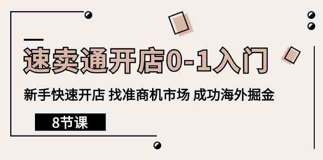 速卖通开店0-1入门，新手快速开店 找准商机市场 成功海外掘金（8节课）_111创业网-互联网轻创第一站