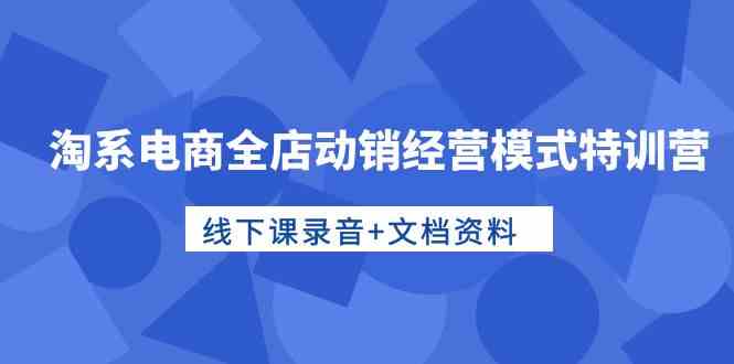 （10192期）淘系电商全店动销经营模式特训营，线下课录音+文档资料_111创业网-互联网轻创第一站