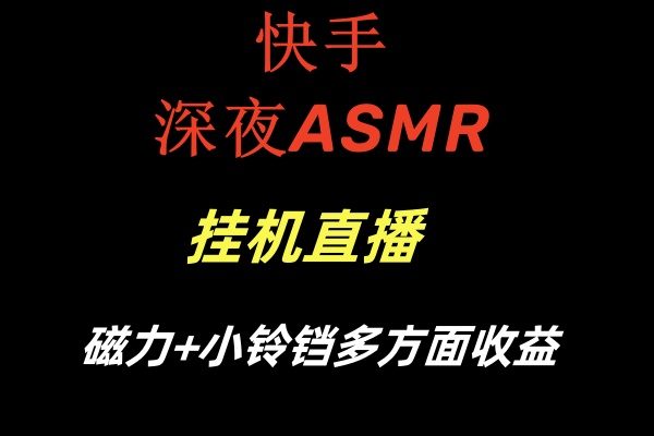 快手深夜ASMR挂机直播磁力+小铃铛多方面收益_111创业网-互联网轻创第一站
