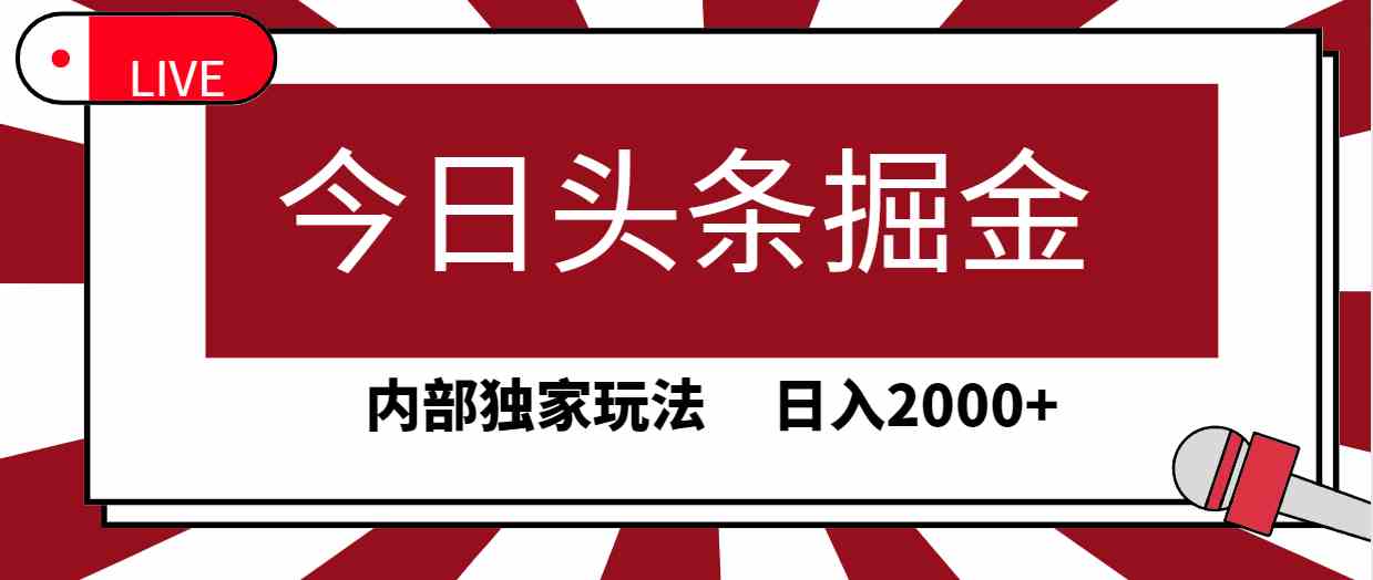 （9832期）今日头条掘金，30秒一篇文章，内部独家玩法，日入2000+_111创业网-互联网轻创第一站