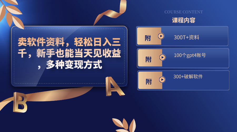 卖软件资料，轻松日入三千，新手也能当天见收益，多种变现方式_111创业网-互联网轻创第一站