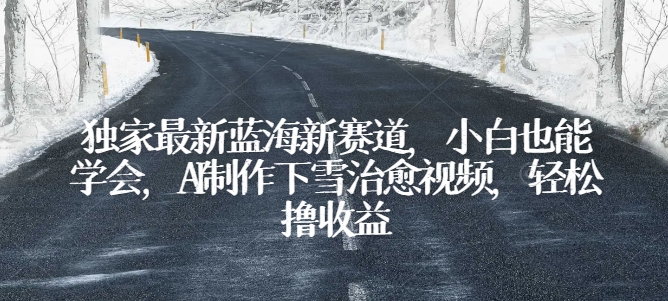 独家最新蓝海新赛道，小白也能学会，AI制作下雪治愈视频，轻松撸收益_111创业网-互联网轻创第一站