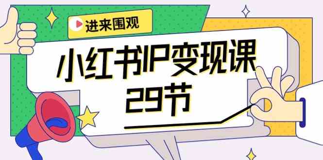 小红书IP变现课：开店/定位/IP变现/直播带货/爆款打造/涨价秘诀/等等/29节_111创业网-互联网轻创第一站