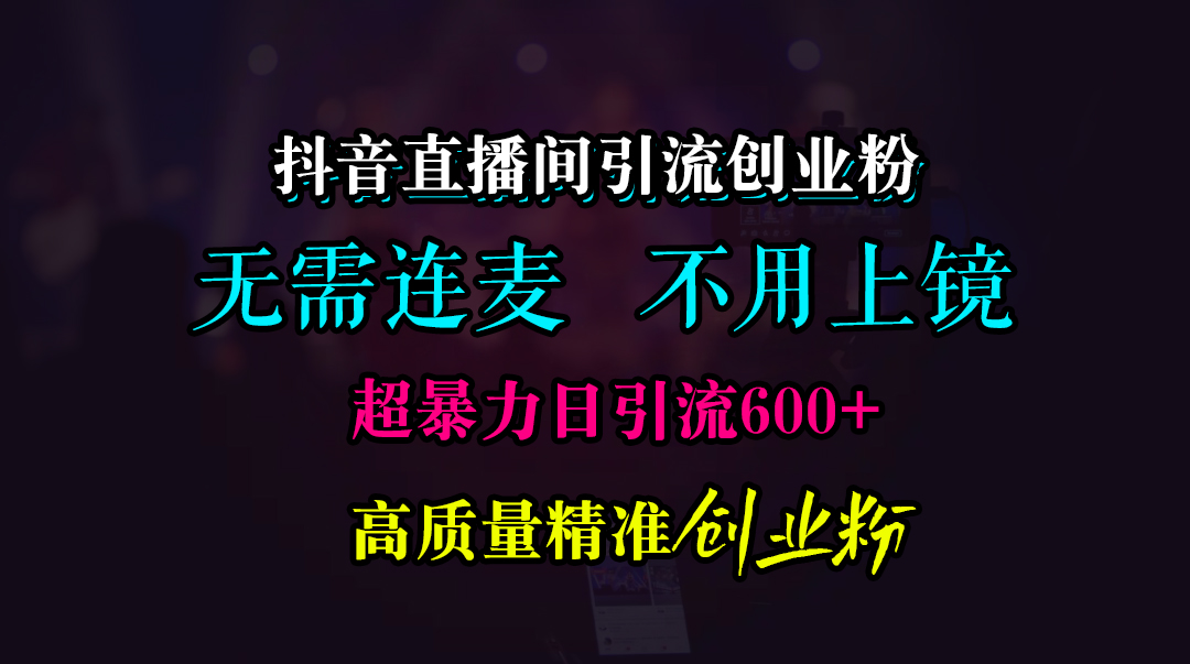 抖音直播间引流创业粉，无需连麦、无需上镜，超暴力日引流600+高质量精准创业粉_111创业网-互联网轻创第一站