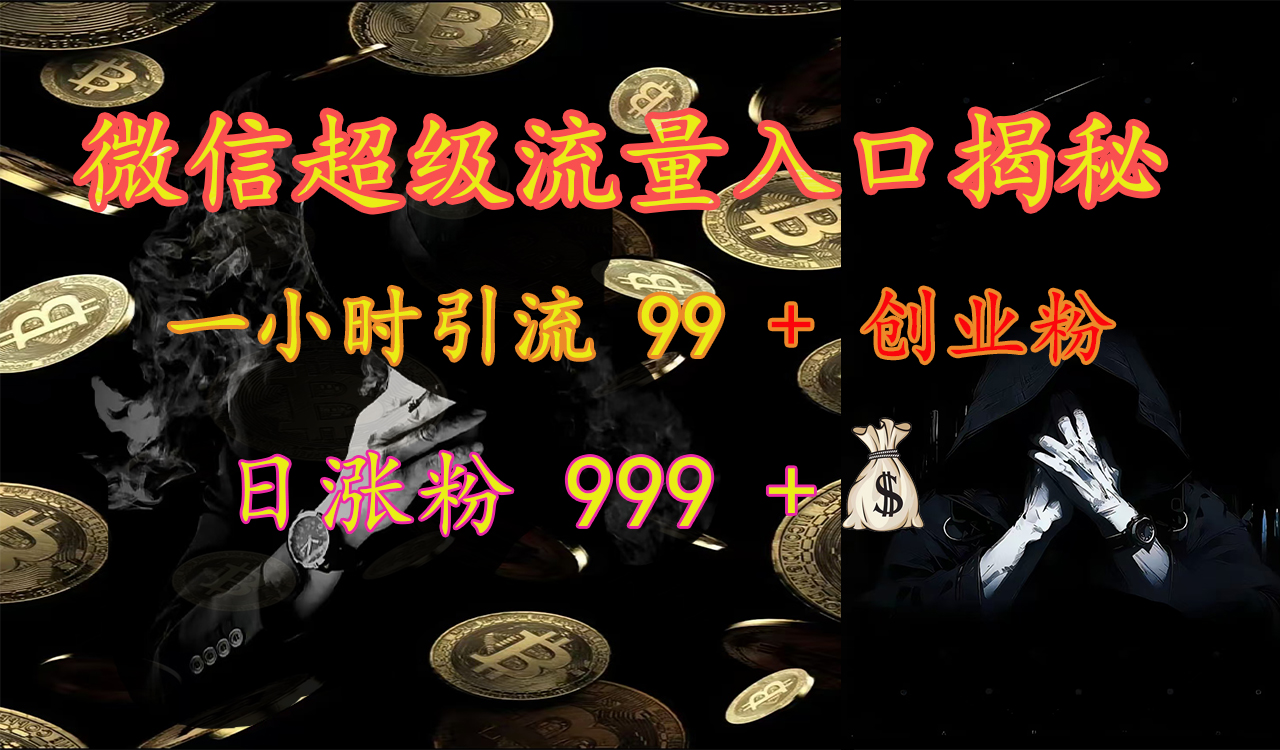 微信超级流量入口揭秘：一小时引流 99 + 创业粉，日涨粉 999 +【揭秘】_111创业网-互联网轻创第一站