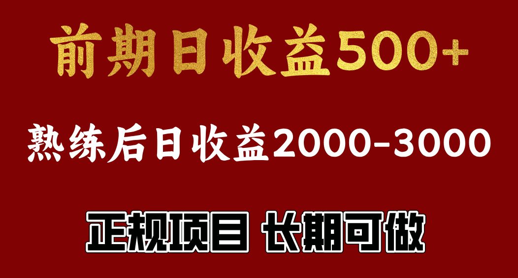 前期日收益500，熟悉后日收益2000左右，正规项目，长期能做，兼职全职都行_111创业网-互联网轻创第一站
