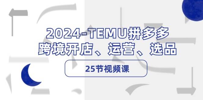 2024-TEMU拼多多·跨境开店、运营、选品（25节视频课）_111创业网-互联网轻创第一站