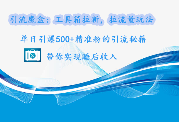 引流魔盒：工具箱拉新，拉流量玩法，单日引爆500+精准粉的引流秘籍，带你实现睡后收入_111创业网-互联网轻创第一站