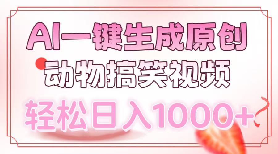 AI一键生成原创动物搞笑视频，轻松日入1000+_111创业网-互联网轻创第一站