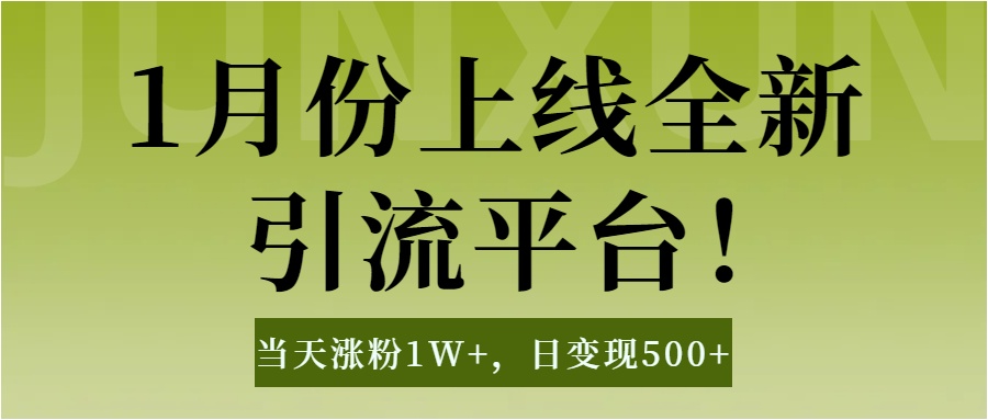 1月上线全新引流平台，当天涨粉1W+，日变现500+工具无脑涨粉，解放双手操作简单_111创业网-互联网轻创第一站