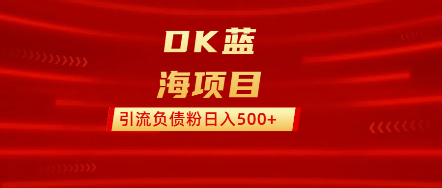 DK蓝海项目  通过，抖音，快手，小红书，引流负债粉日入500+_111创业网-互联网轻创第一站