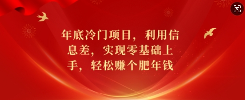 年底冷门项目，利用信息差，实现零基础上手，轻松赚个肥年钱【揭秘】_111创业网-互联网轻创第一站