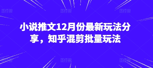 小说推文12月份最新玩法分享，知乎混剪批量玩法_111创业网-互联网轻创第一站