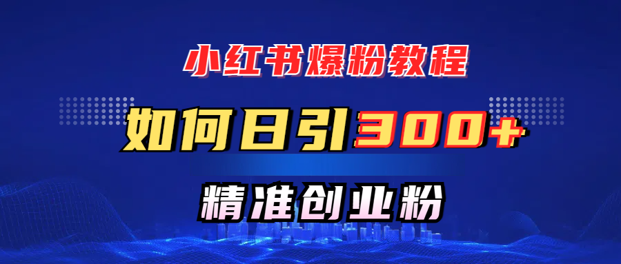 小红书爆粉教程，如何日引300+创业粉，快速实现精准变现！_111创业网-互联网轻创第一站
