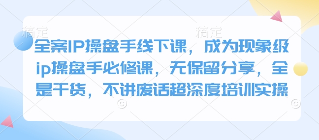 全案IP操盘手线下课，成为现象级ip操盘手必修课，无保留分享，全是干货，不讲废话超深度培训实操_111创业网-互联网轻创第一站