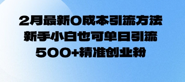 2月最新0成本引流方法，新手小白也可单日引流500+精准创业粉_111创业网-互联网轻创第一站
