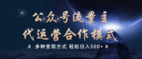 公众号流量主代运营  多种变现方式 轻松日入5张【揭秘】_111创业网-互联网轻创第一站
